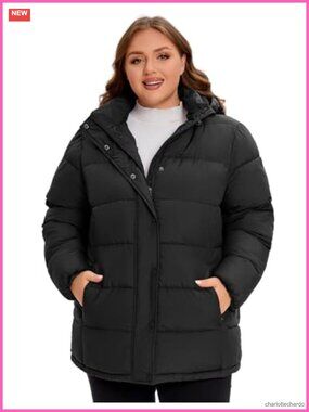 Plus Size Heavyweight Puffer Jacket Warm Winter Coat with Hood